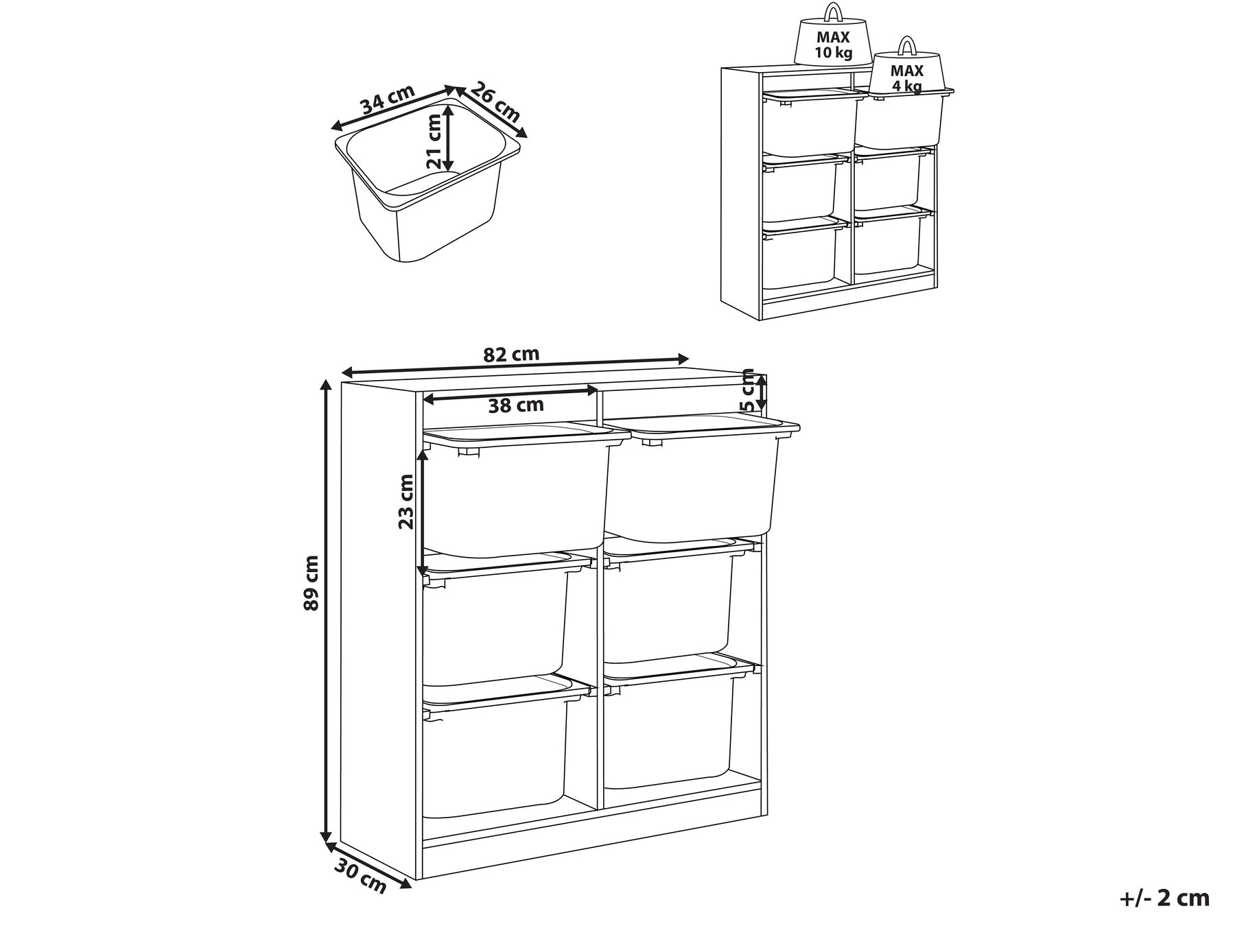 Shelf with 6 Boxes White TOBIN_947459 Shelf with 6 Boxes White TOBIN_947459