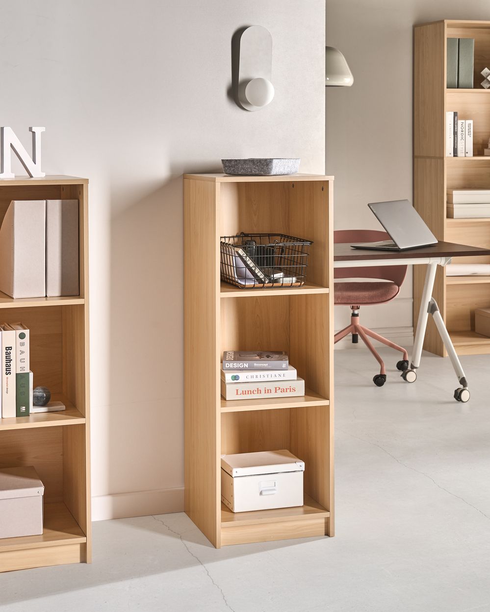 Libreria a 3 ripiani ZEHNA 117 cm Marrone chiaro
