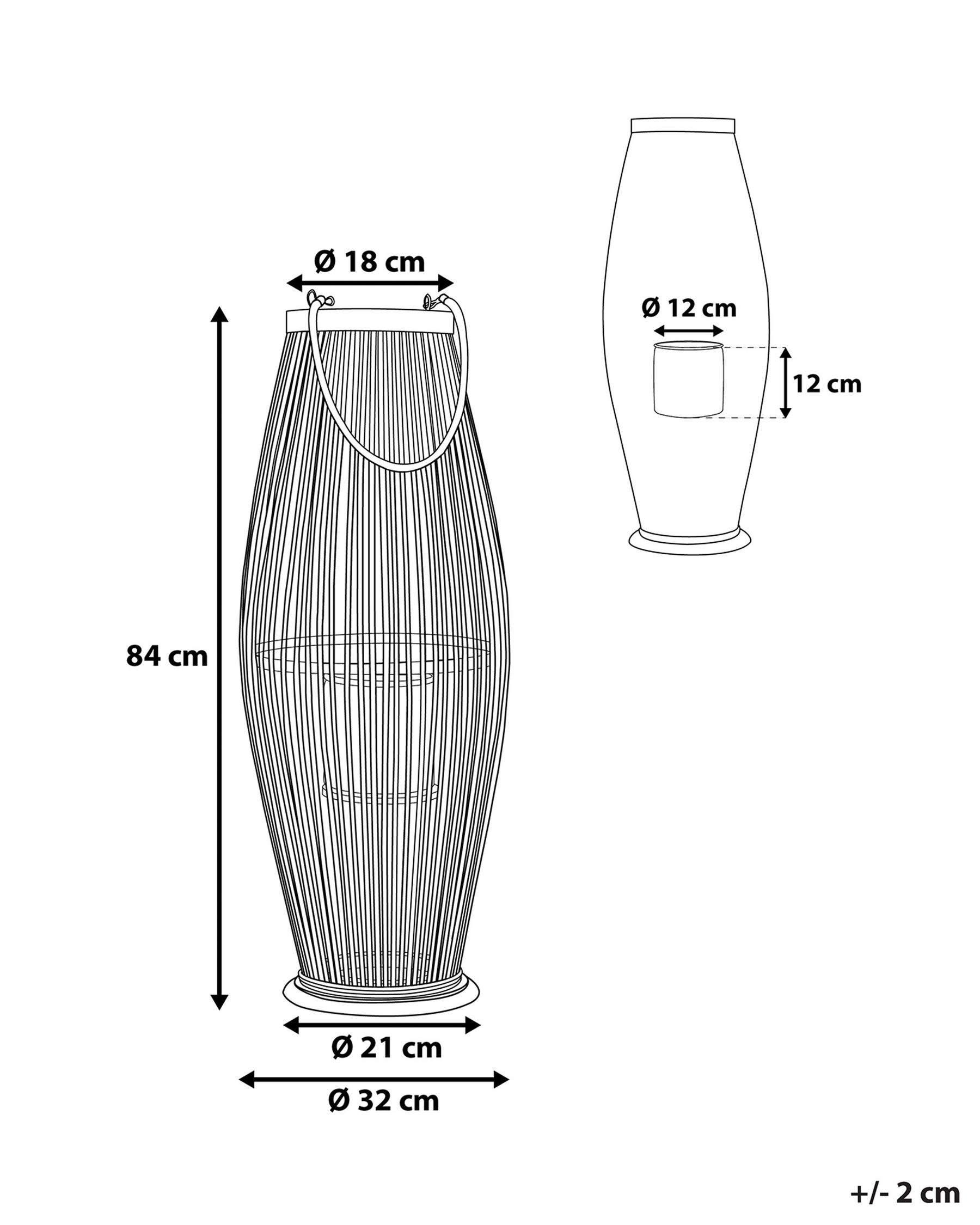 Lampion TAHITI 84 cm Bambus Czarny_734293