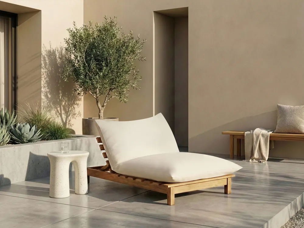 Lettino Regolabile Da Giardino Mendler HWC-A51 In Polyrattan Marrone Con Cuscino Beige – Versione Premio