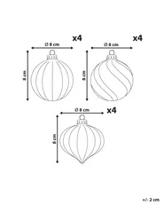 Set of 12 Baubles NORTHGLOW Glass Red/White_1192123