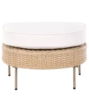 Poltrona da giardino con ottomana ARCILLE Rattan sintetico (PE) Beige_1082719