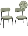 Set of 2 Dining Chairs ALLISON Boucle Light Green