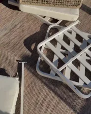 Garden Lounge Set with Table 5 Seater SERLA Metal White_1068762