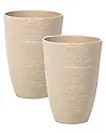 Set of 2 Plant Pots CAMIA 35 cm Beige