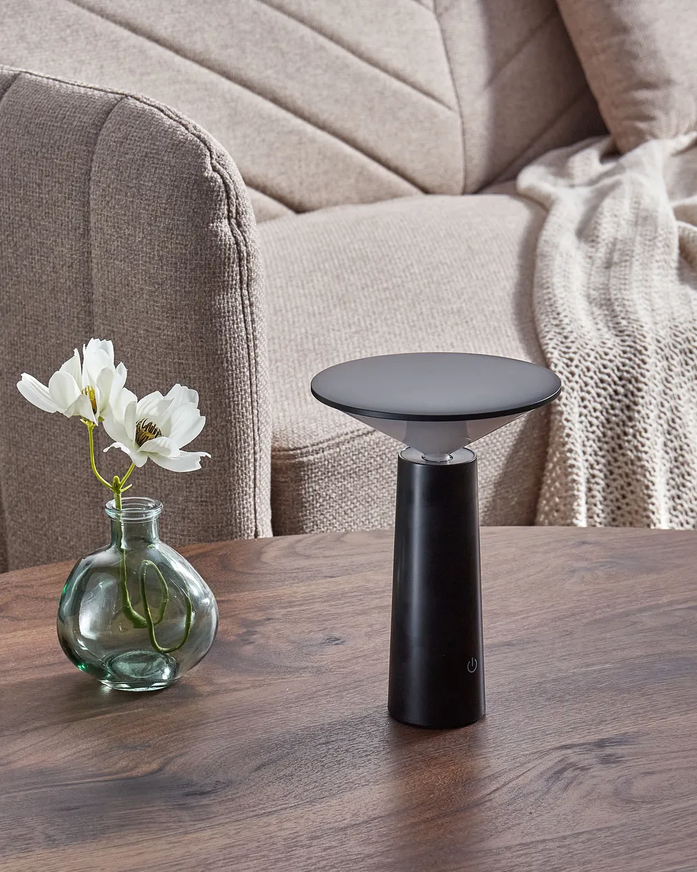 Wireless LED Table Lamp LEVIRA with Dimmer Metal Black_940533