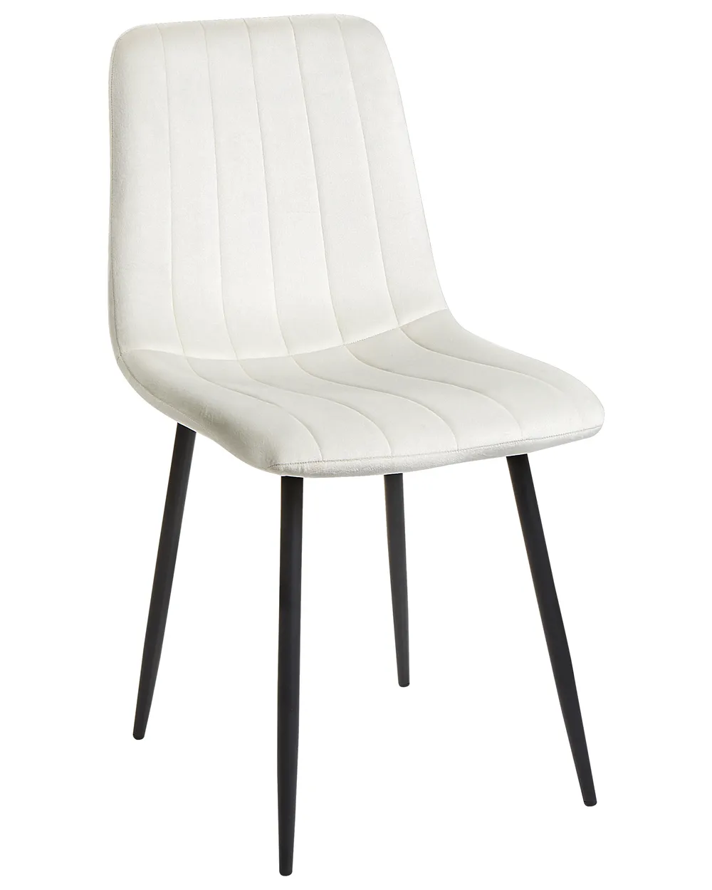 Set of 4 Dining Chairs KALISPELL Velvet Off-White_929028
