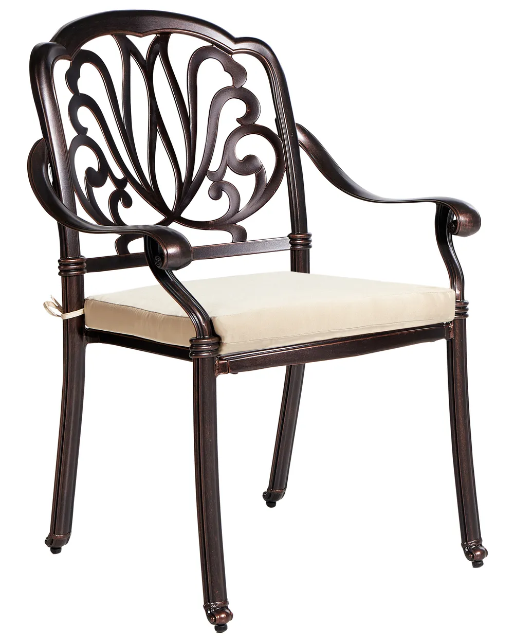 Set di 4 sedie da giardino con cuscini ANCONA Metallo Marrone scuro_765482