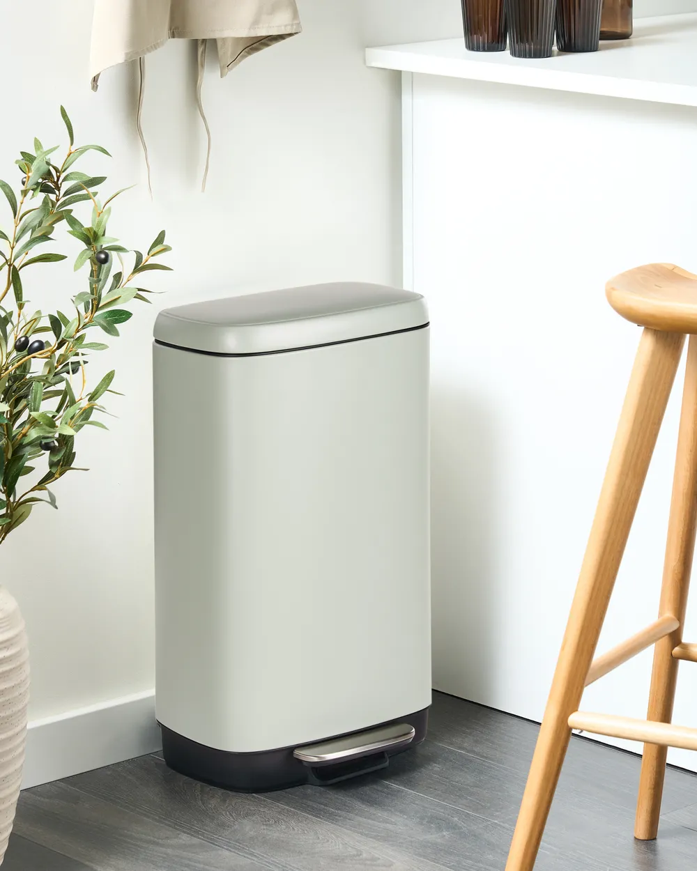 Kosz na śmieci z pedałem 30 L ECOCOLLECT Metal Jasnozielony