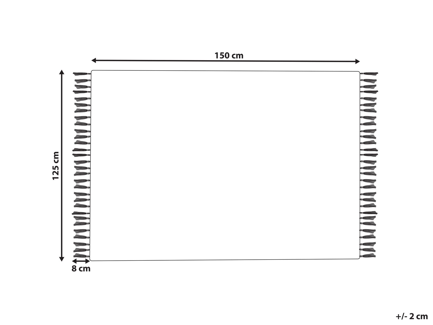 Cotton Blanket 125 x 150 cm Black and White DAMEK_839600