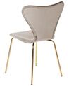 Conjunto de 2 sillas de comedor de terciopelo gris pardo/dorado BOONVILLE_862228