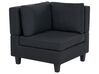 4 Seater Left Hand Modular Fabric Corner Sofa with Ottoman Black UNSTAD_924769