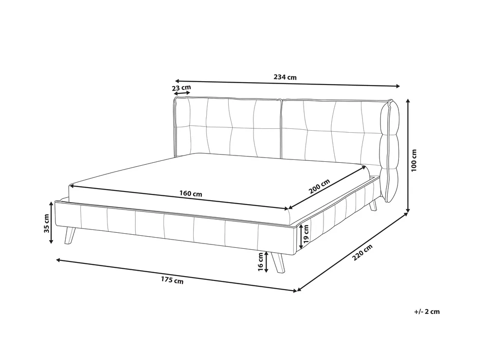 Bett mit Lattenrost Samtstoff SENLIS 160 x 200 cm Grau_740849