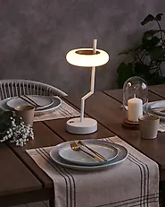 Wireless LED Table Lamp ALVIELA with Dimmer Metal White_1173963