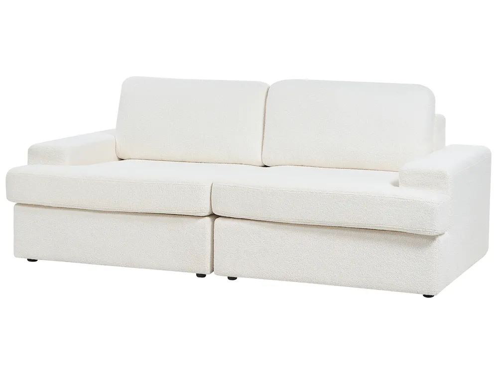 Set da salotto 5 posti ALLA Bouclé Bianco sporco_894015