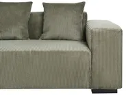 Corner Sofa 4 Seater LUNGO with Ottoman Corduroy Green Right Hand_962335