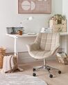 Chaise de bureau en velours beige LABELLE_934224