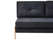 Set da salotto 3 posti EDLAND con Pouf Tessuto Nero_1041010