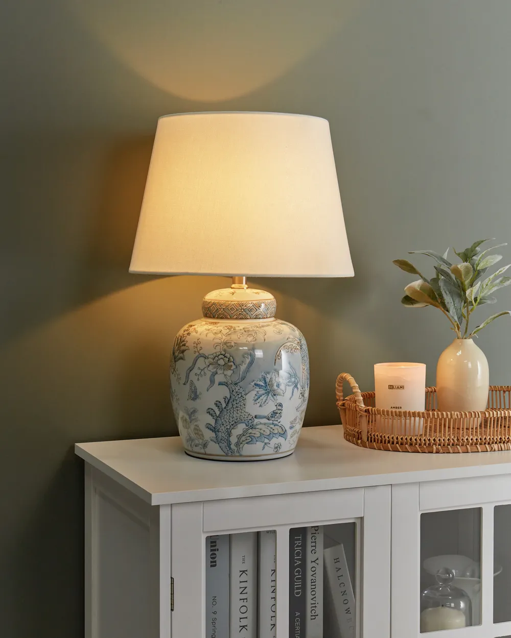Lampa stołowa JAMAPA Porcelana Biały/ niebieski