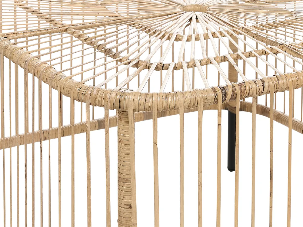 Stolik kawowy ogrodowy CESENATICO 67 cm 67 cm Rattan Naturalny_873250