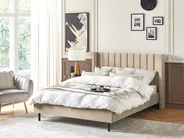 Bed Velvet VILLETTE 140 x 200 cm (EU Double) Beige_832577
