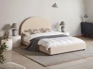 Bed Boucle VAUCLUSE 140 x 200 cm (EU Double) Beige_975994
