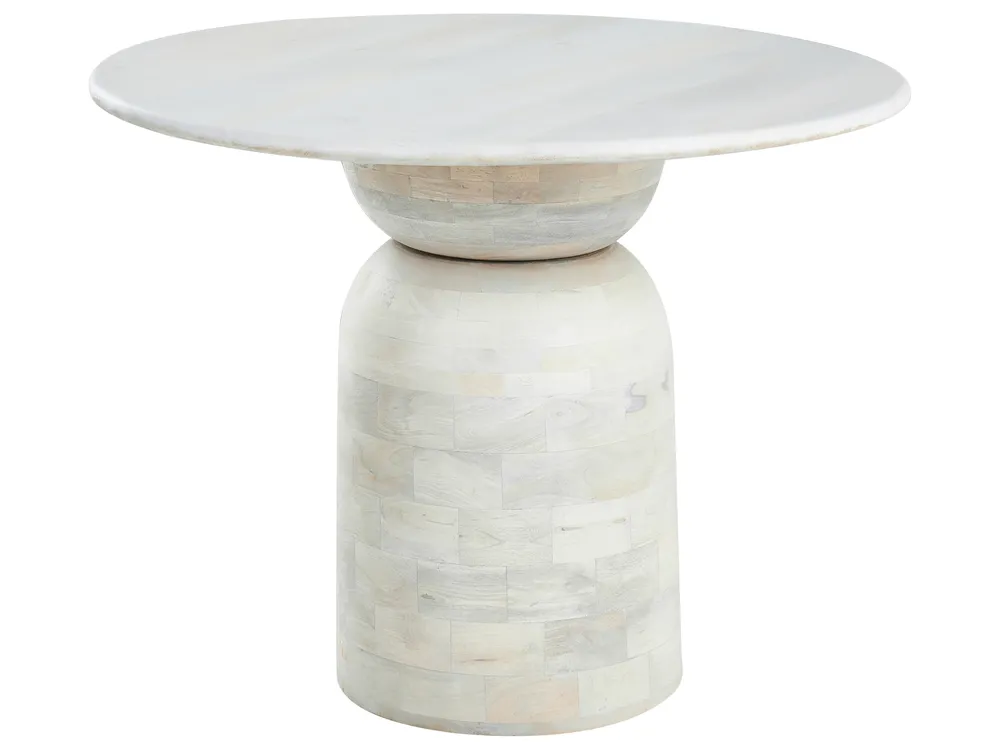 Stół do jadalni MURTLE Biały 110 cm 110 cm Drewno mango