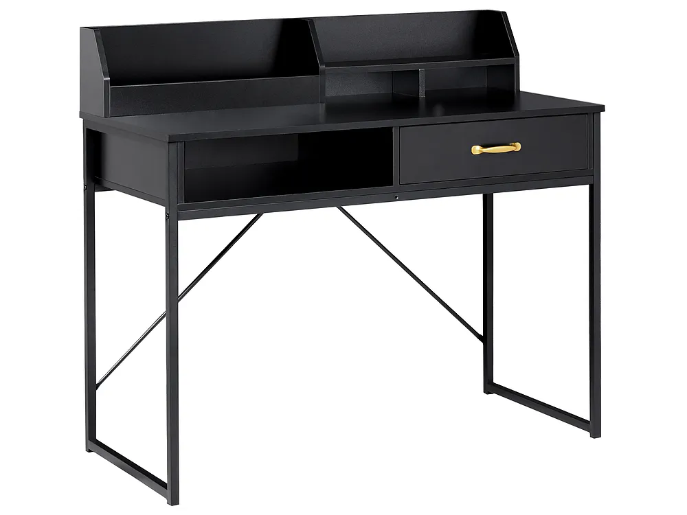 Polcos íróasztal ZYRA 110 cm 50 cm Fekete_1191682