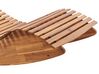 Acacia Wood Garden Sun Lounger Light with Cushion Red BRESCIA II_934518