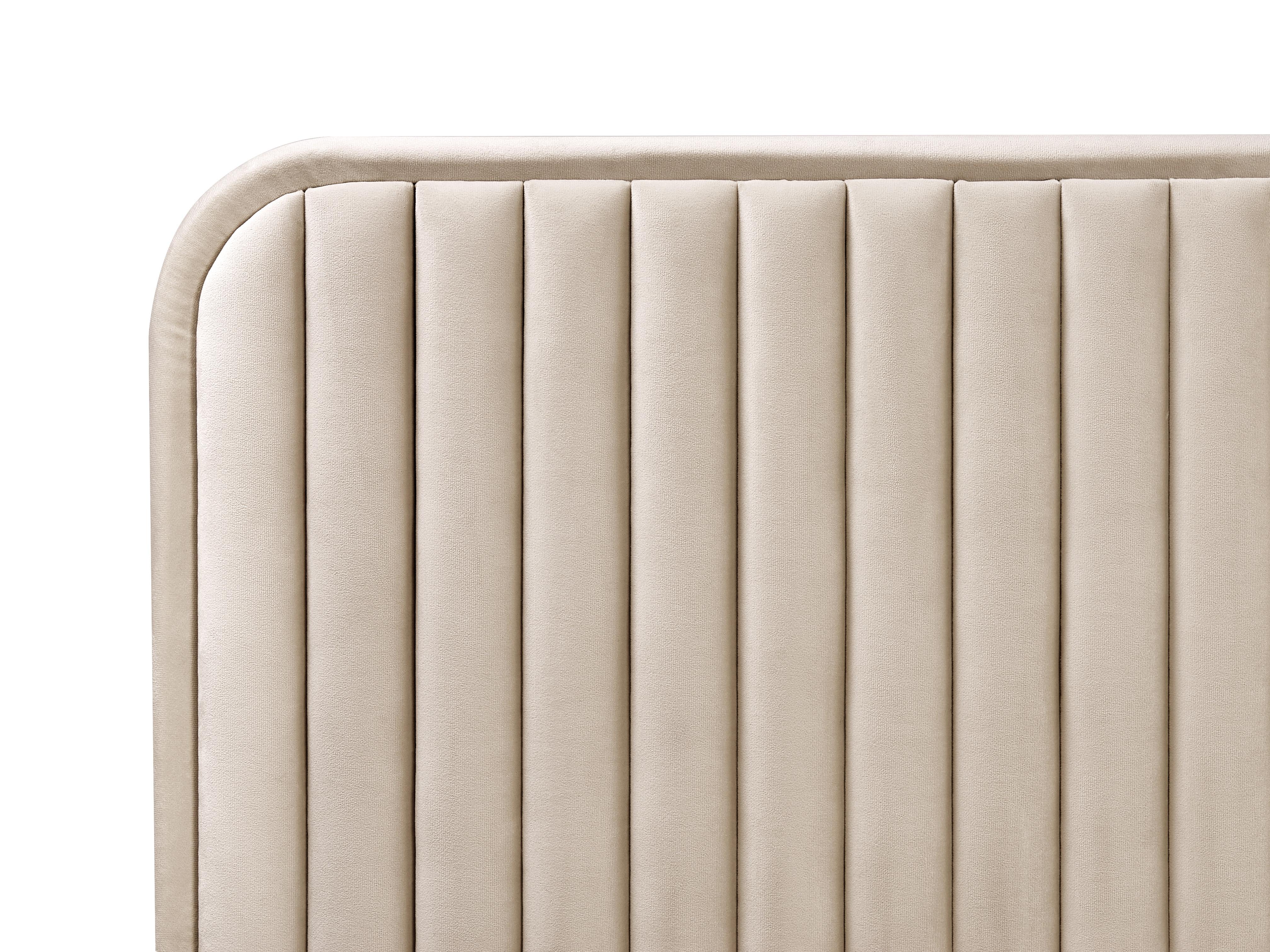 Bett mit Lattenrost Samtstoff BRIN 160 x 200 cm Taupe_942123