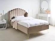 Bed Velvet AMBILLOU 120 x 200 cm (EU Small Double) Taupe_1014313