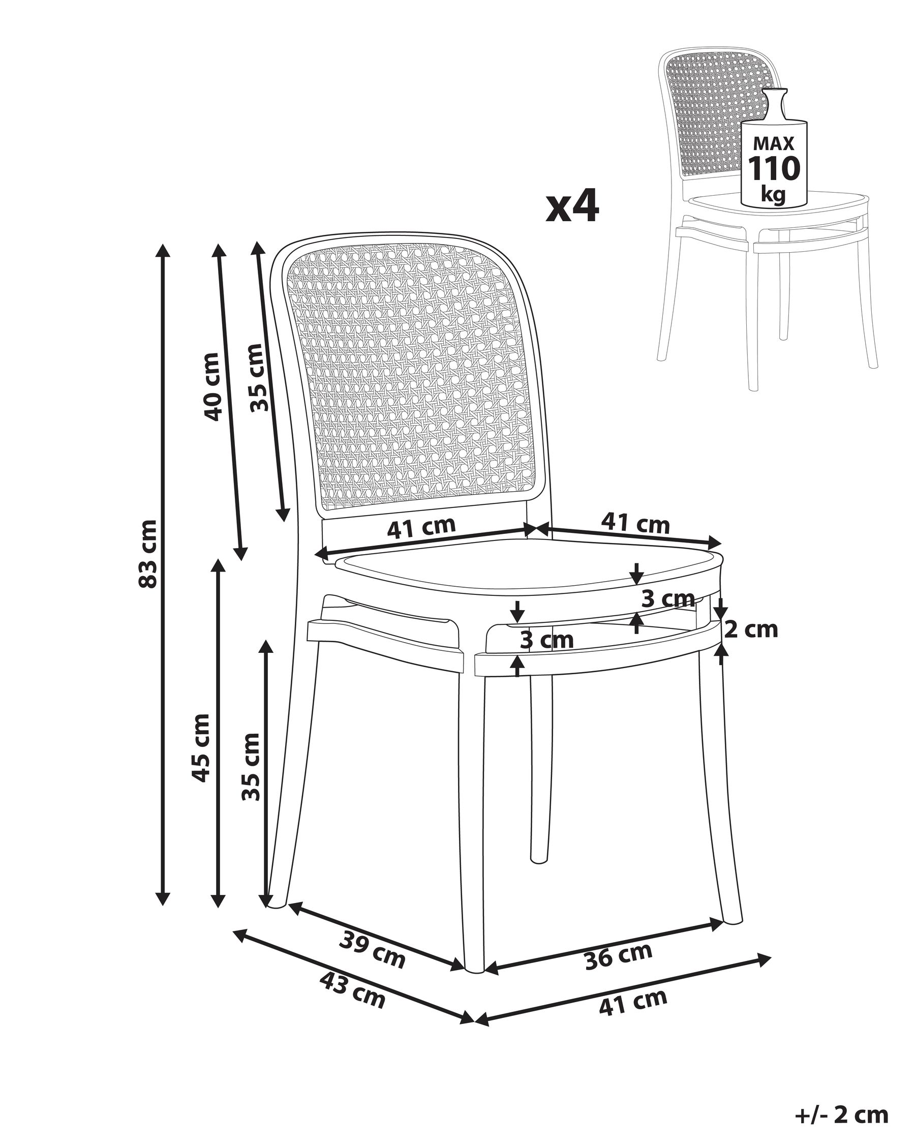 Set di 4 sedie da giardino PLOSE Beige_935471