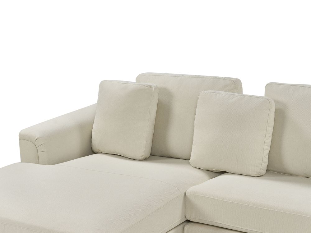 Right Hand Fabric Corner Sofa Beige OSLO Beliani