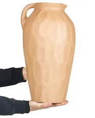 Wazon dekoracyjny TAIPING 46 cm Ceramika Ciemnobeżowy_893621