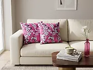 Set di 2 cuscini KOELERIA 45 x 45 cm Velluto Fucsia Trama floreale_1178863