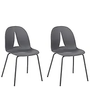 Set of 2 Garden Chairs BOLGHERI Armless Dark Grey_1183134