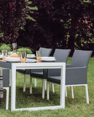 Set di 2 sedie da giardino con cuscini BACOLI Tessuto Grigio scuro_720351