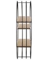 4 Tier Geometric Wall Shelf Black and Light Wood SANDIA_715793