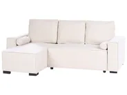 Corner Sofa Bed 3 Seater EDANE with Storage Boucle Off-White Right Hand_1057037