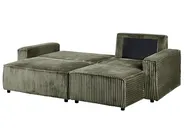 Corner Sofa Bed 3 Seater ABACKA with Storage Corduroy Green Left Hand_959937