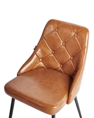 Set of 2 Dining Chairs VALERIE Faux Leather Golden Brown_956899