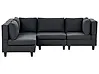 Sofá modular esquinero 4 plazas UNSTAD Tela Negro Derecha