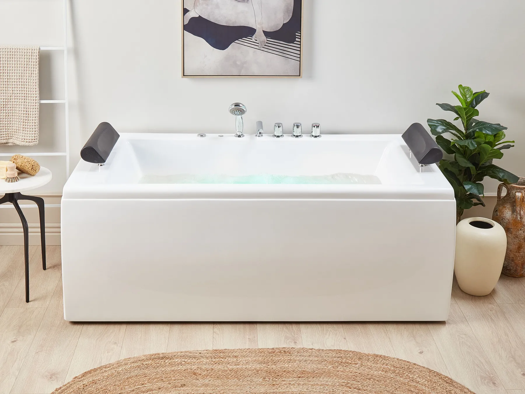 Corner Hot Tub with LED MONTEGO 1720 x 830 mm White_579985