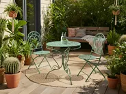 Bistro Set ALBINIA Metal Green_1016191
