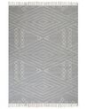 Teppich Baumwolle grau / weiss 160 x 230 cm geometrisches Muster Kurzflor KHENIFRA_848869