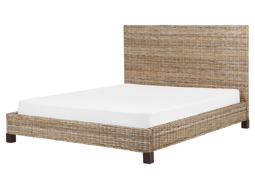 King size bed rattan discount