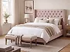 Cama Terciopelo LUBBON 160 x 200 cm Rosa pastel