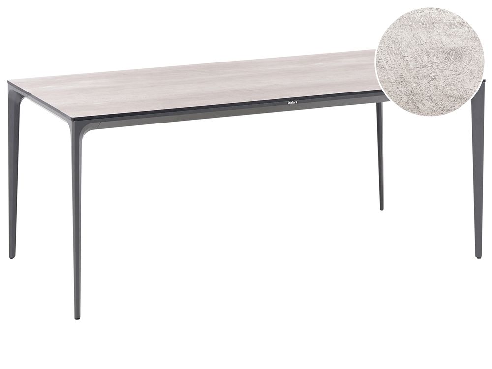 Stół ogrodowy SOVARETO 180 cm 90 cm Imitacja drewna Jasnoszary