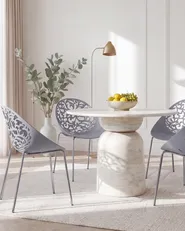Set di 4 sedie da pranzo MUMFORD Grigio chiaro_1145851