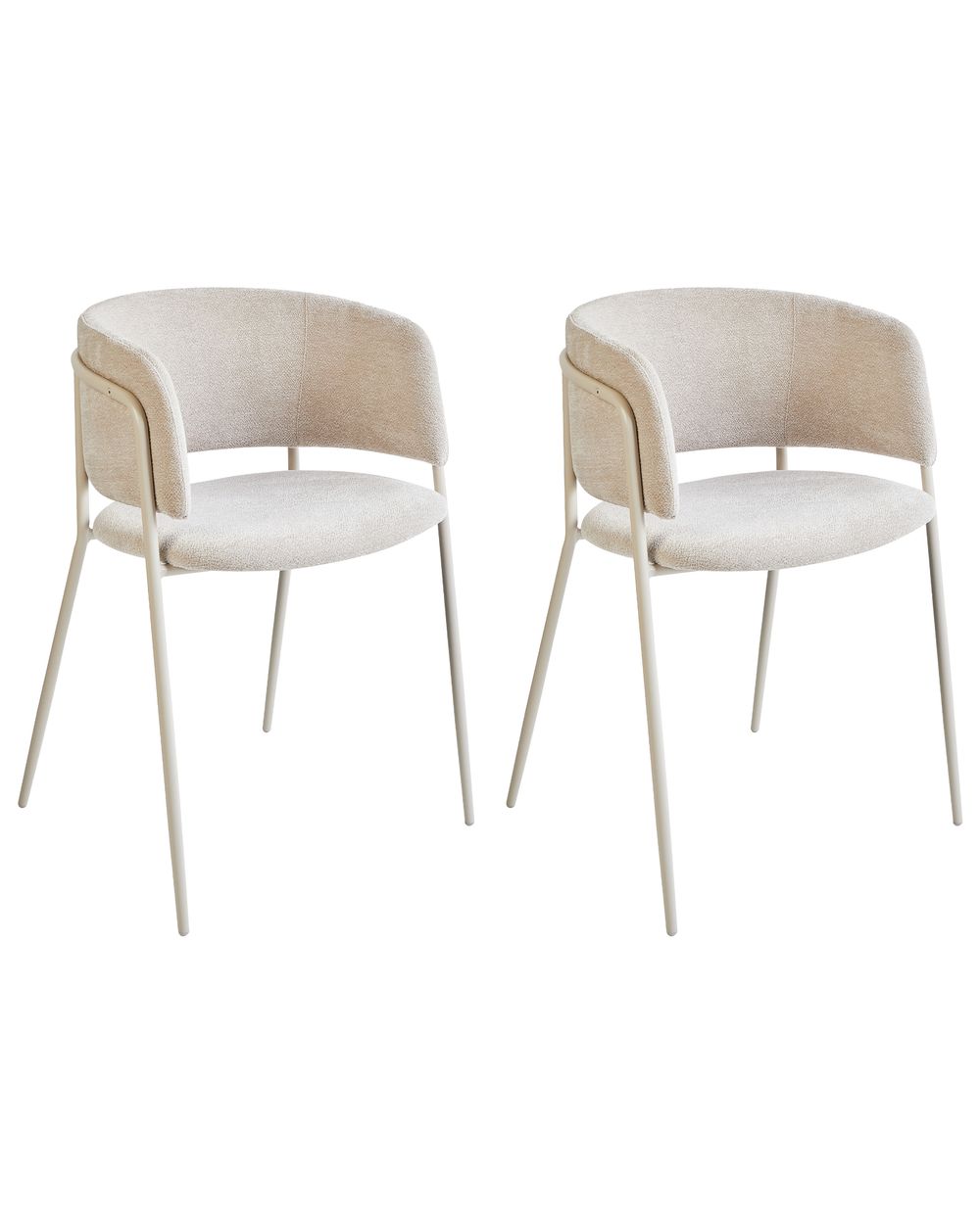 Set di 2 sedie da pranzo SPRINGER Ciniglia Beige chiaro